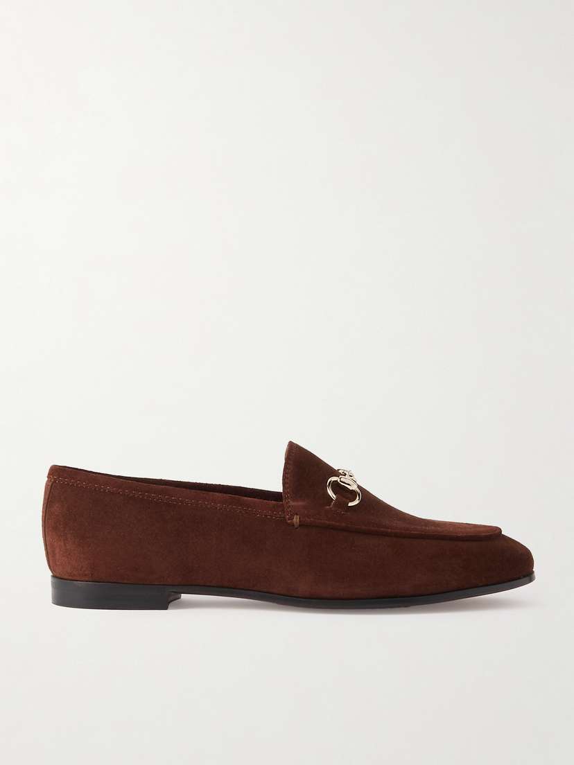 Gucci Jordaan Horsebit-detailed Suede Loafers