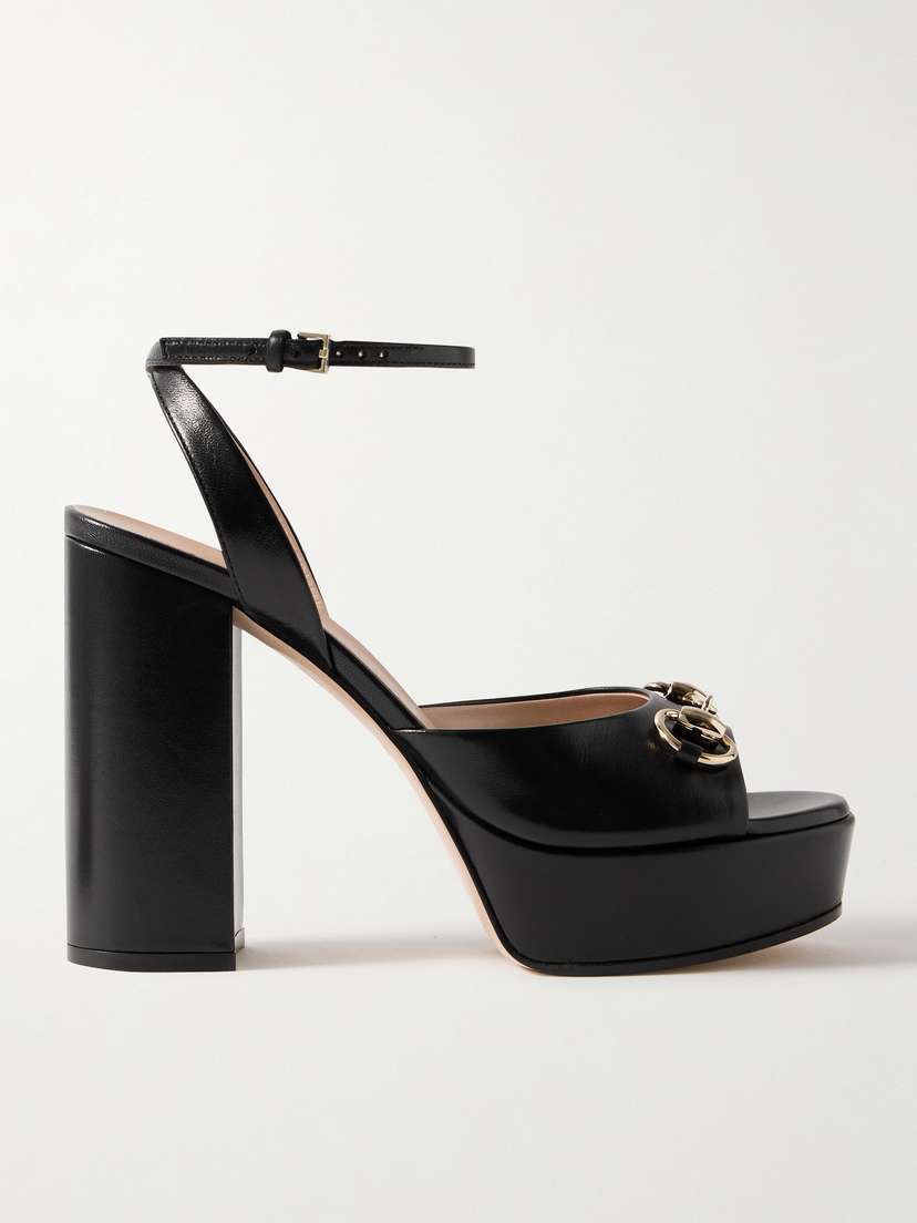 Gucci Lady Horsebit-detailed Leather Platform Sandals