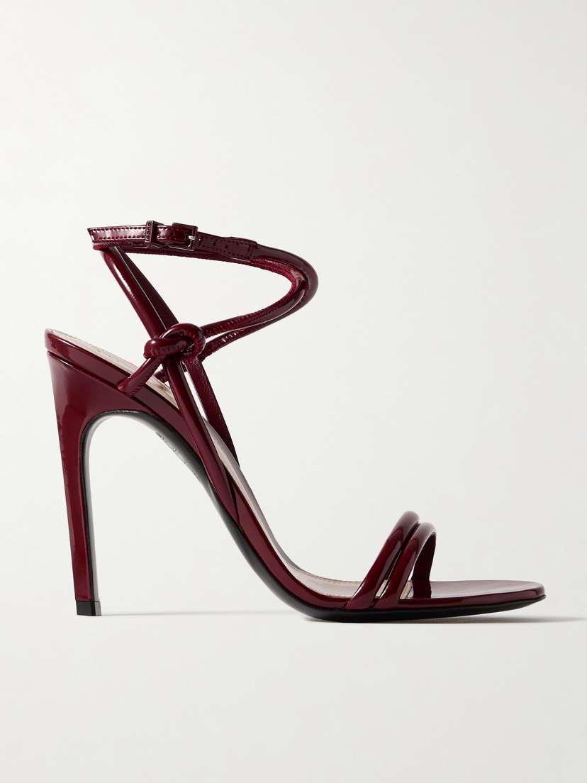 Gucci Walma Knotted Padded Patent-leather Sandals
