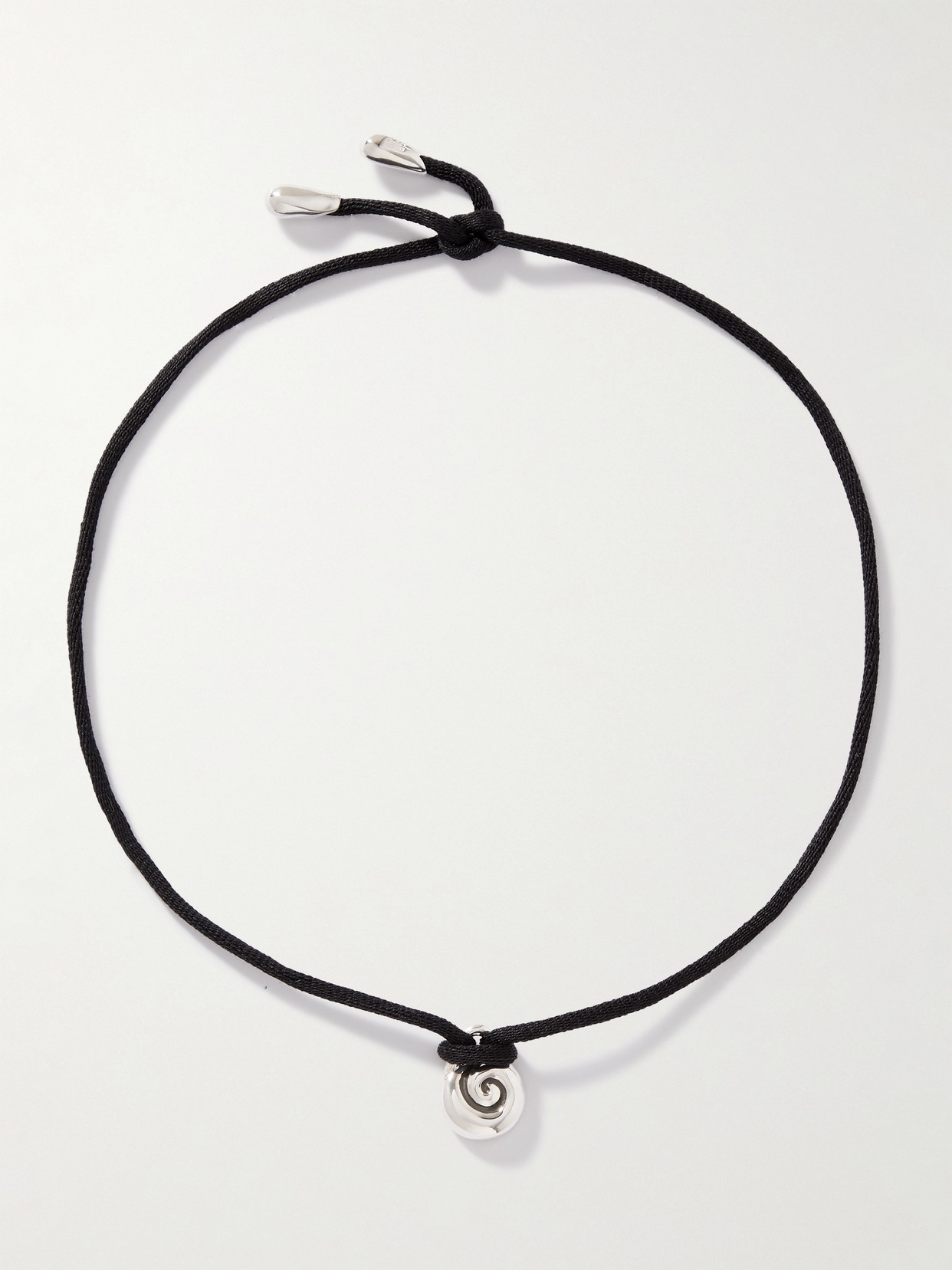 Sophie Buhai Nautilus Silver And Cord Necklace In Black