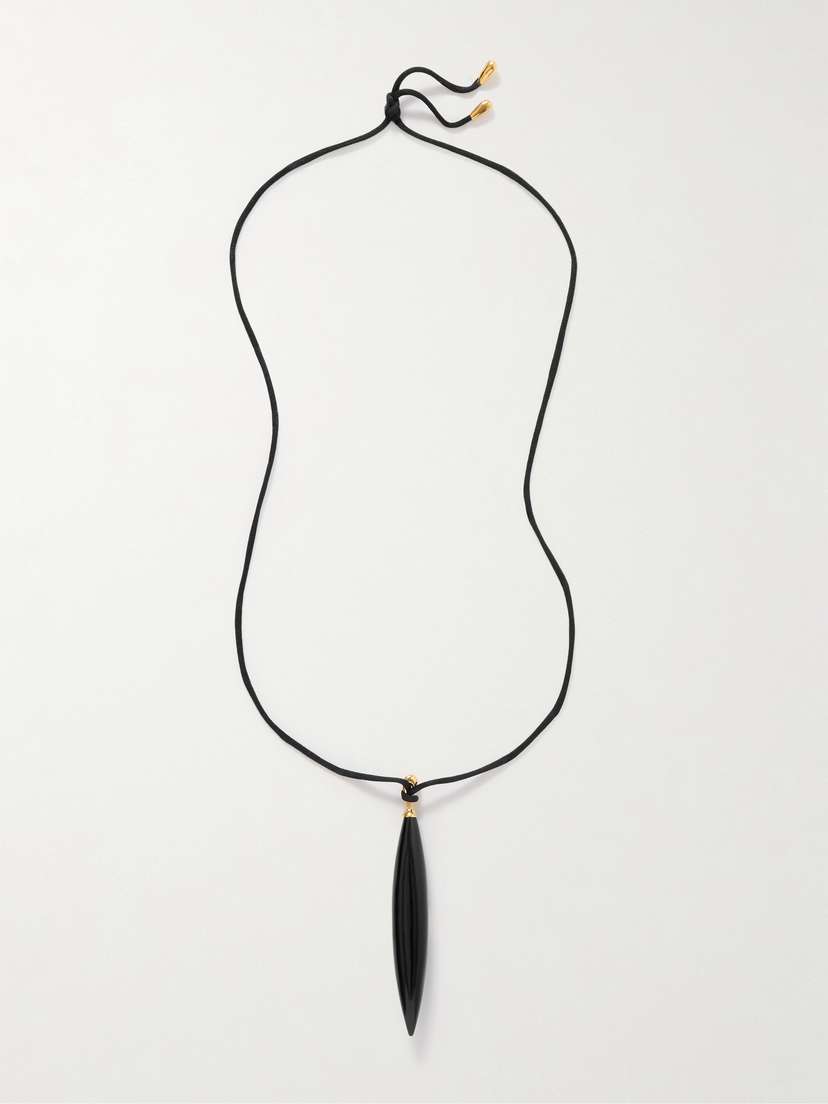 Sophie Buhai Crevice Gold Vermeil And Onyx Cord Necklace