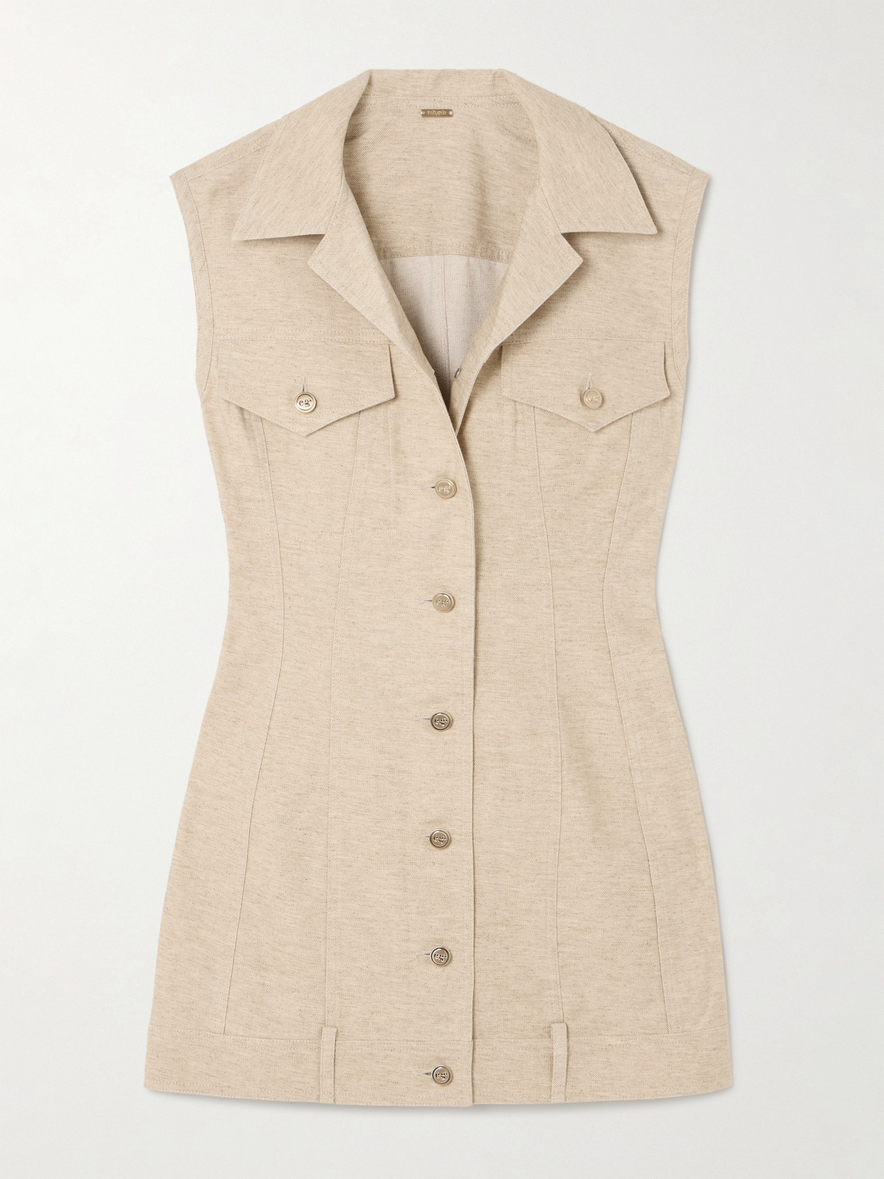 Cult Gaia - Tanith Cotton And Linen-blend Mini Shirt Dress - Neutrals