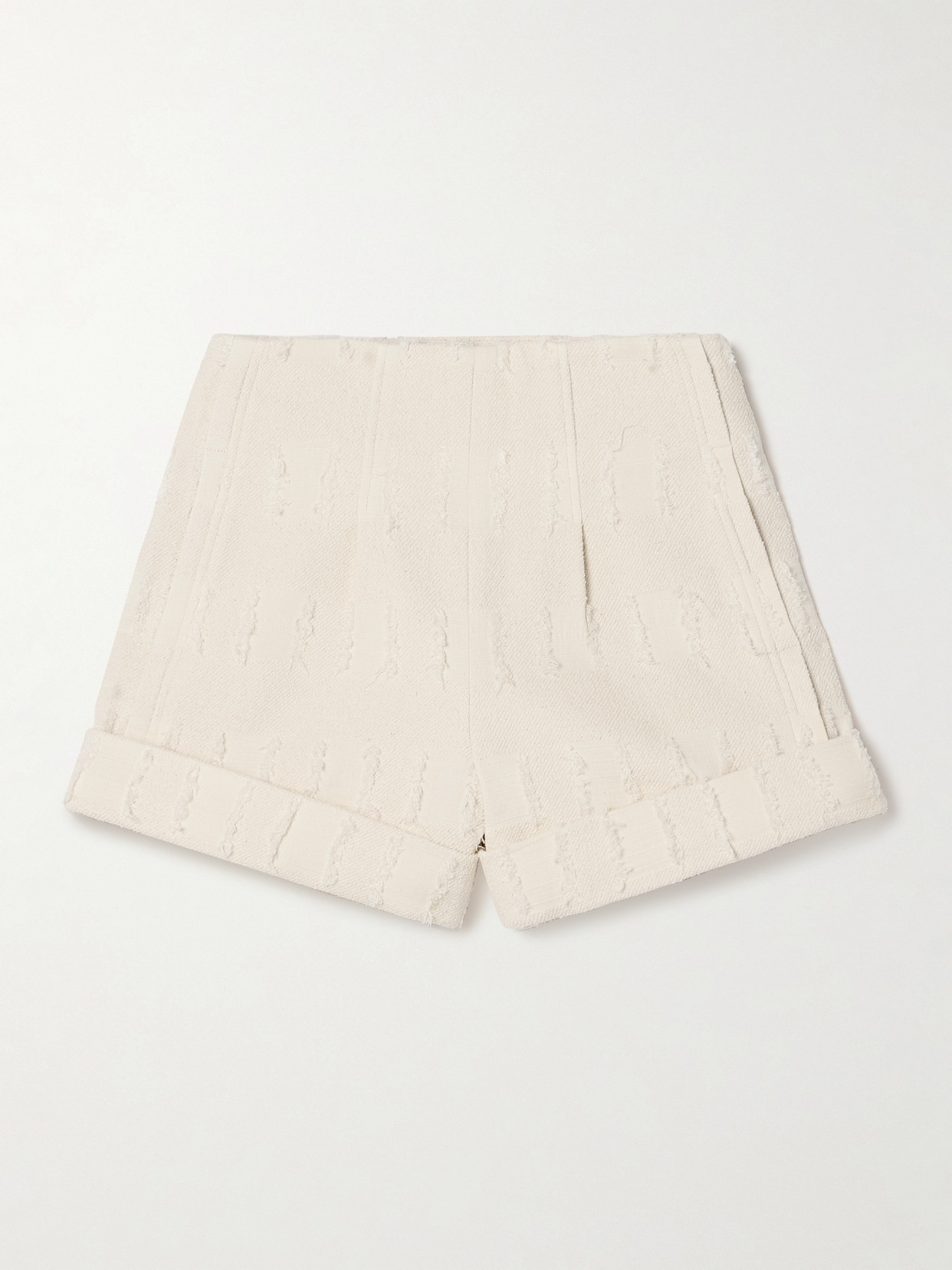 Cult Gaia - Olga Distressed Cotton-twill Shorts - Off-white
