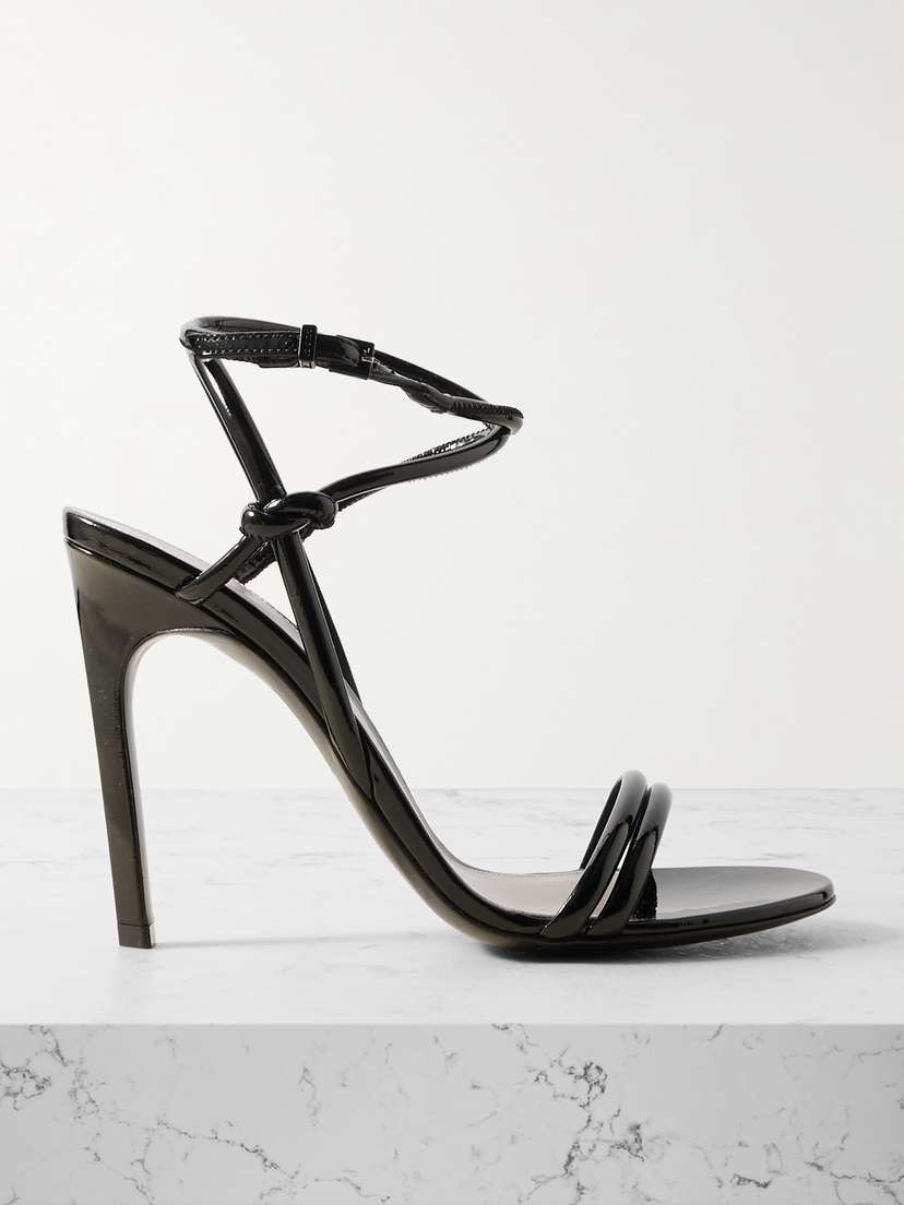 Gucci Walma Knotted Padded Patent-leather Sandals