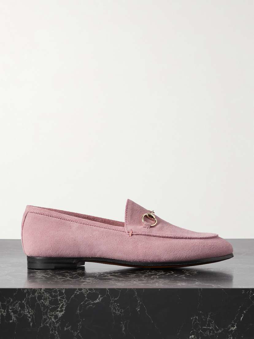 Gucci Jordaan Horsebit-detailed Suede Loafers