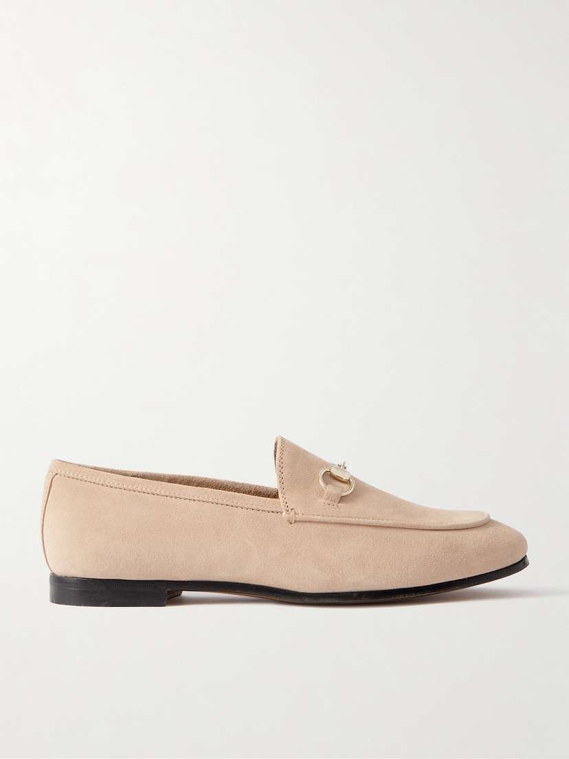 Gucci Jordaan Horsebit-detailed Suede Loafers