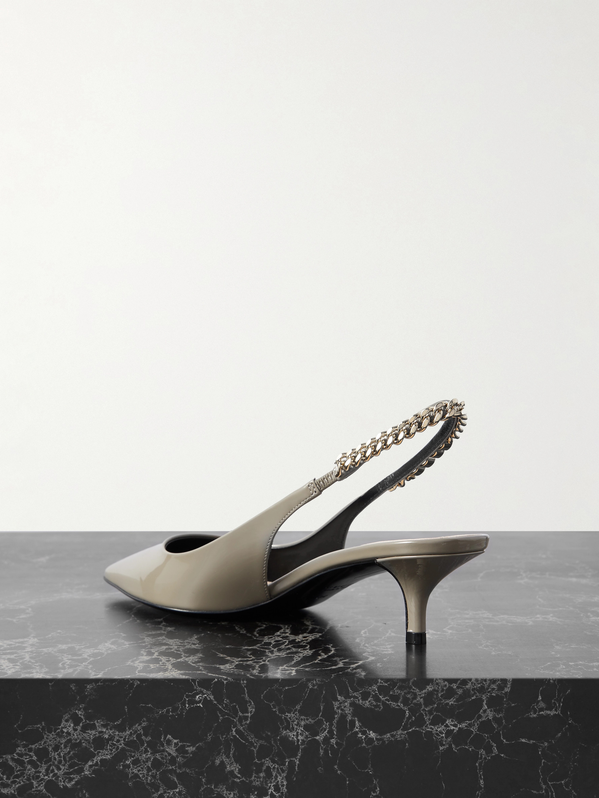 Gucci Signoria embellished patent-leather slingback pumps thumbnail