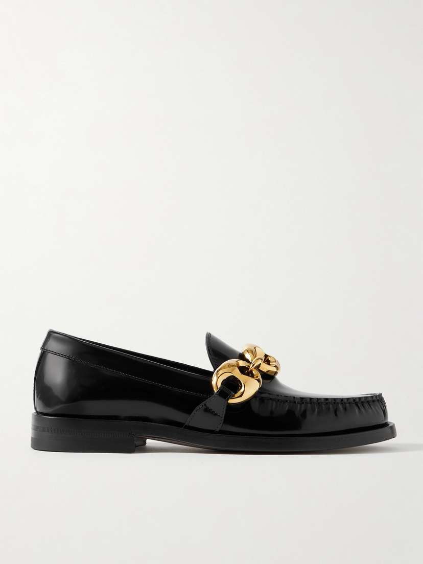 Gucci Marina Embellished Glossed-leather Loafers