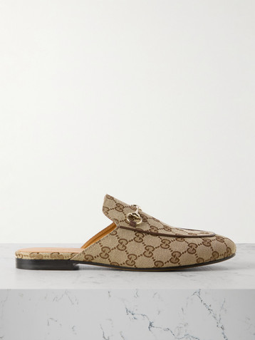 Gucci - Celia debossed suede mules | Plush
