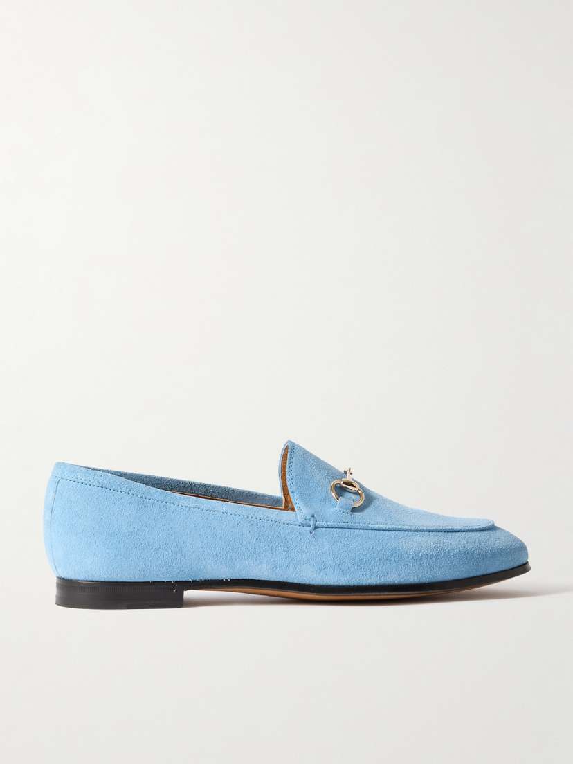Gucci Jordaan Horsebit-detailed Suede Loafers