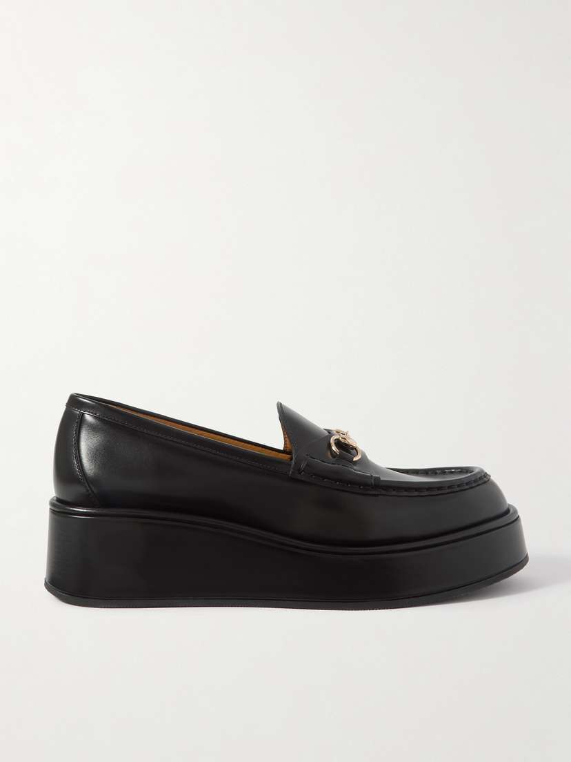 Gucci Ilde Horsebit-embellished Leather Platform Loafers