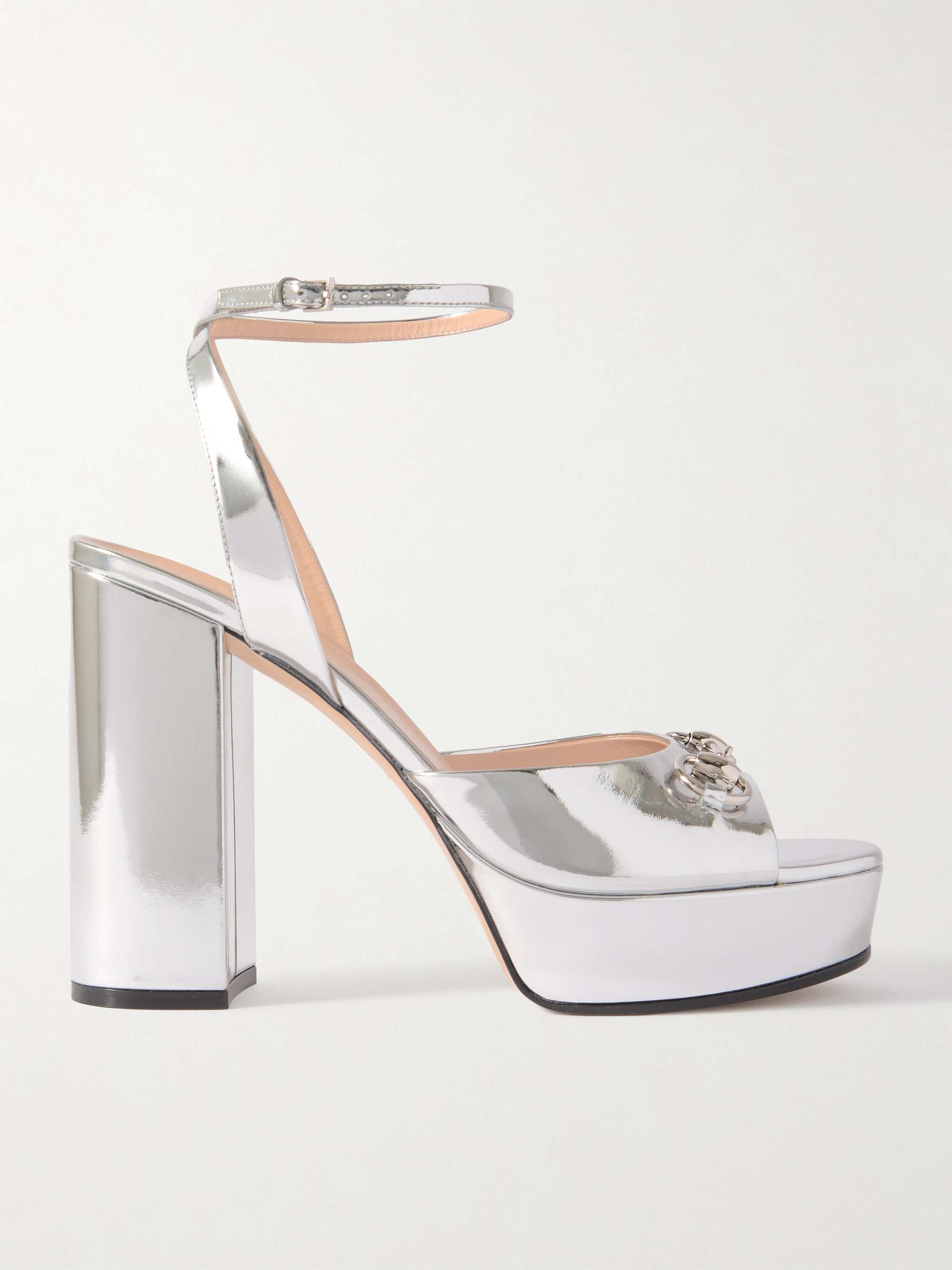 Gucci silver platform heels
