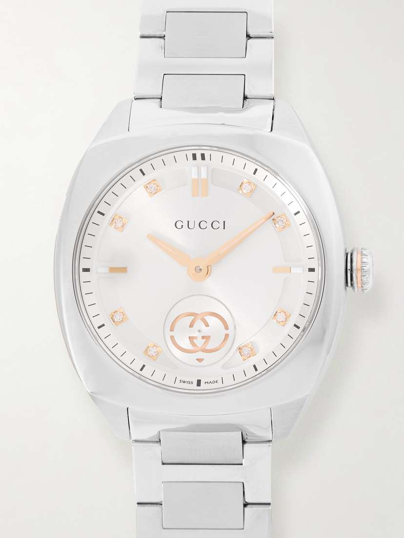 Gucci Interlocking 29mm Rose Gold-plated Stainless Steel And Diamond Watch