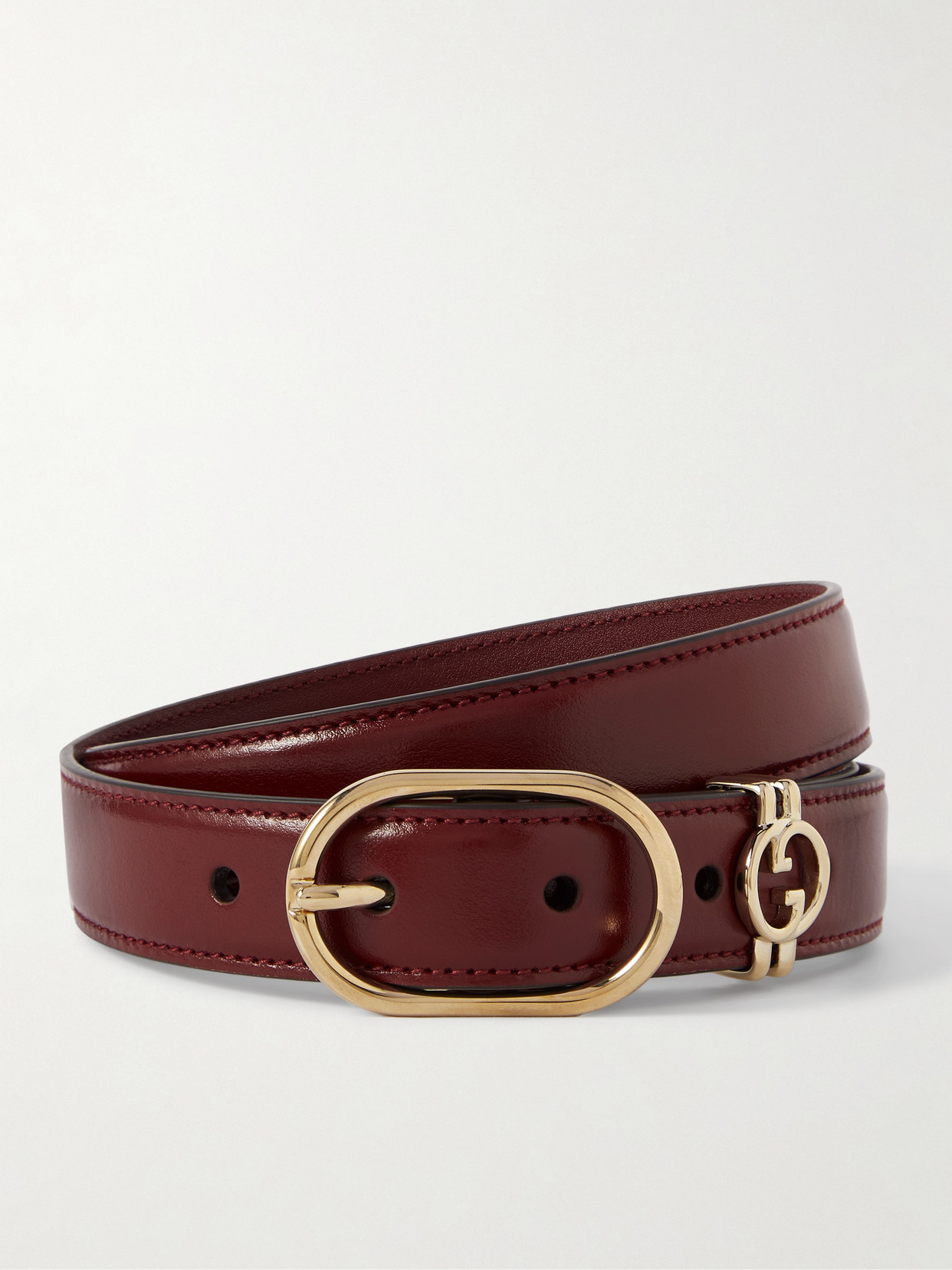 Gucci Leather Belt In Burgundy