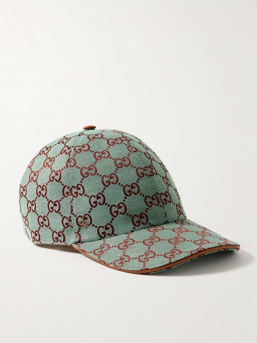 Gucci Leather-trimmed Cotton-blend Canvas-jacquard Baseball Cap