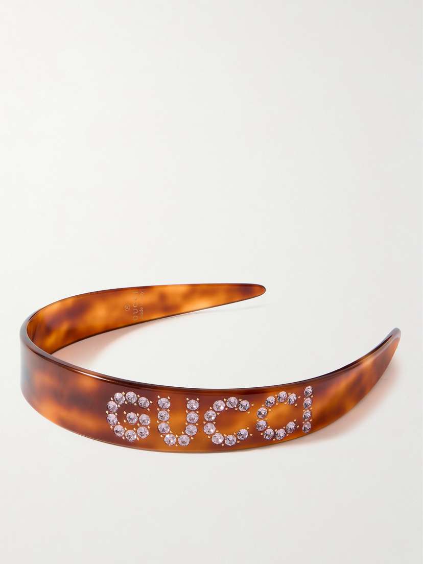 Gucci Embellished Tortoiseshell Resin Headband