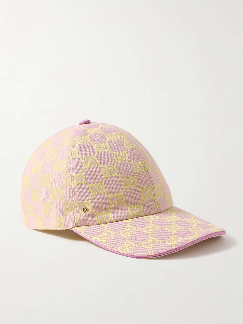 Gucci Leather-trimmed Cotton-blend Canvas-jacquard Baseball Cap