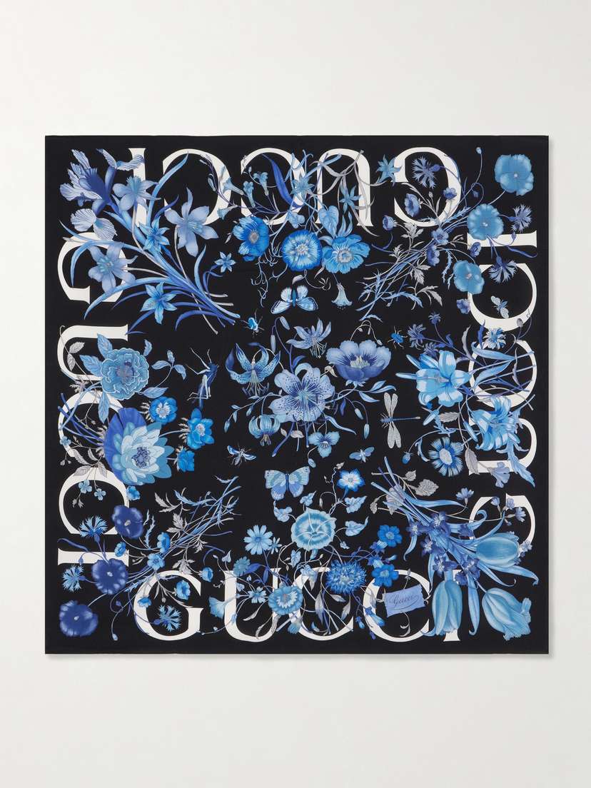 Gucci Floral-print Silk Scarf
