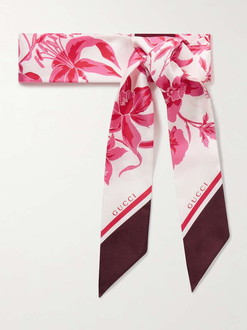 Gucci Floral-print Silk-jacquard Scarf