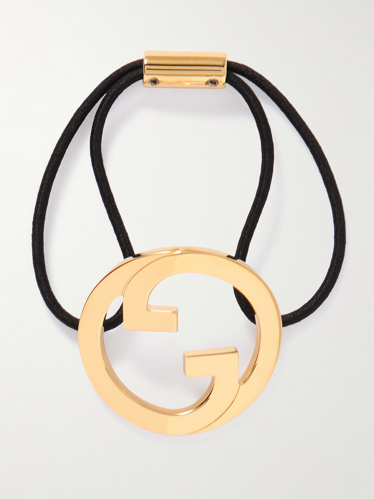 Gucci Blondie Gold-tone And Cord Hair Tie In Black