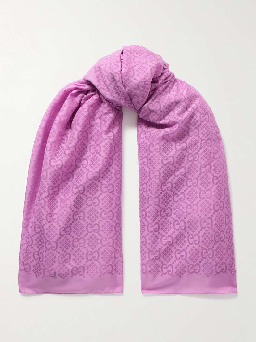 Gucci Silk And Cotton-blend Jacquard Scarf
