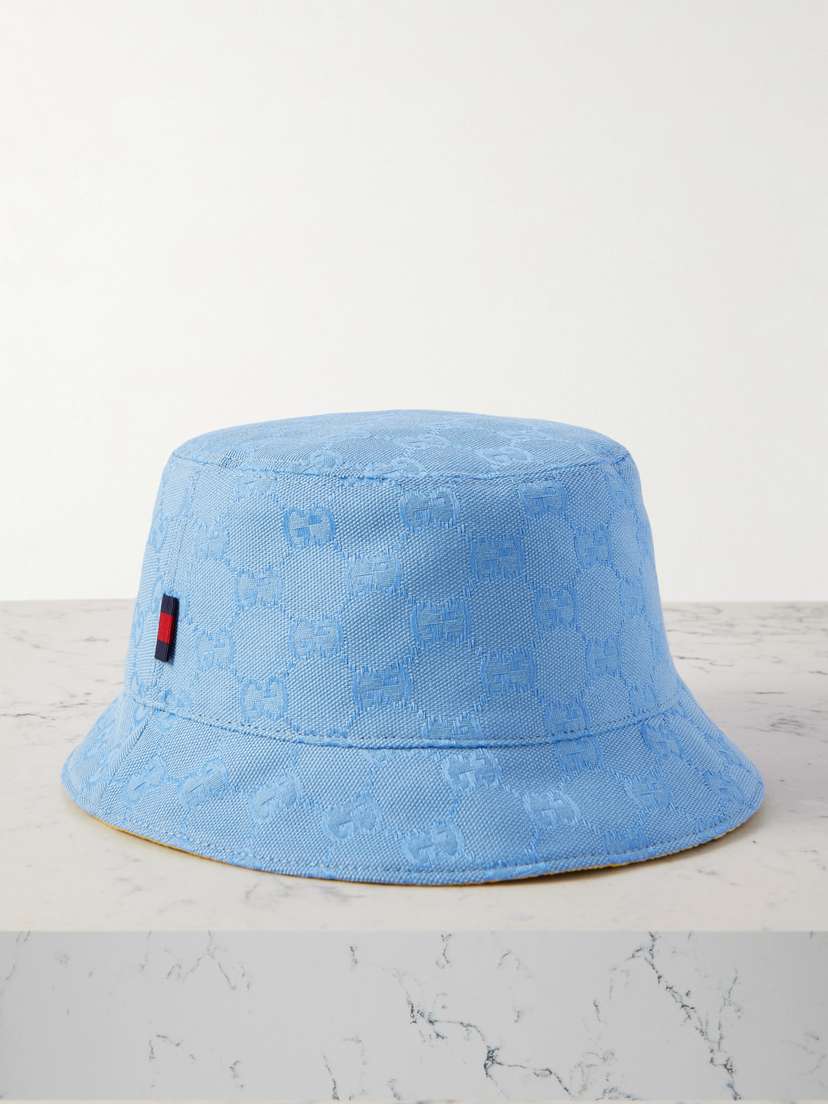 Gucci Fedora Reversible Cotton-blend Canvas-jacquard Bucket Hat