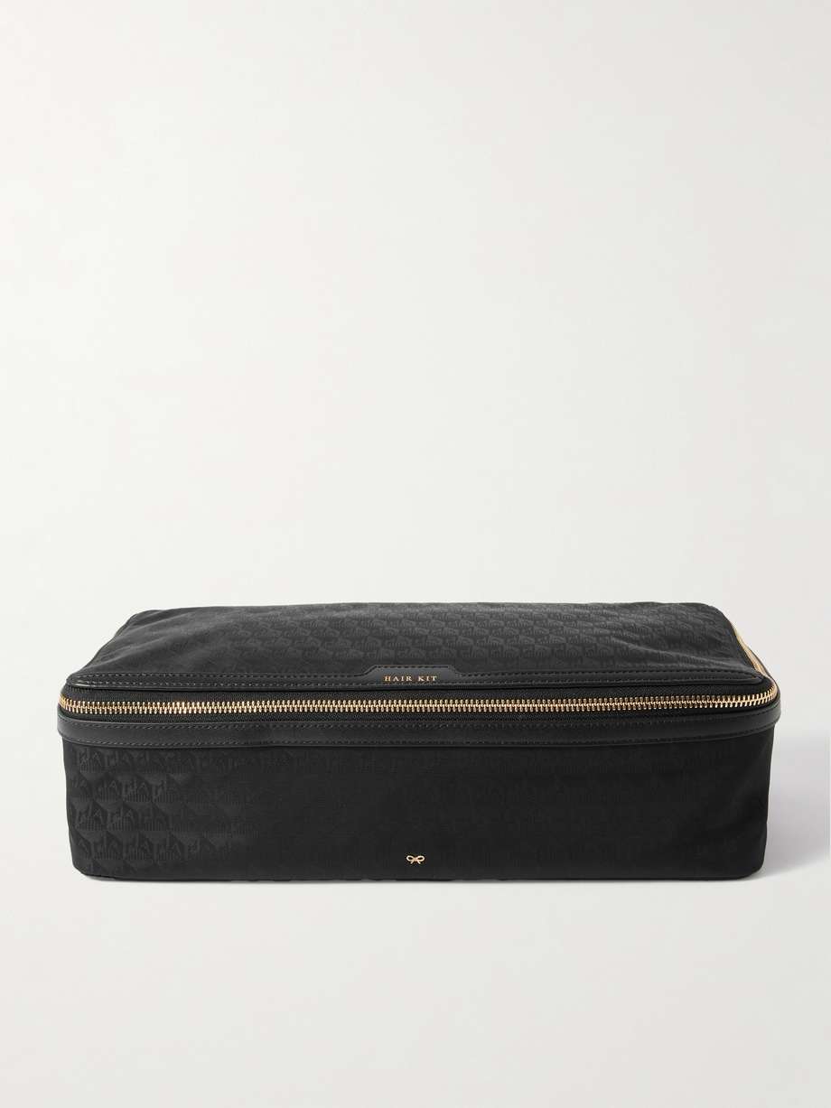 ANYA HINDMARCH 皮革边饰提花尼龙美发包 | NET-A-PORTER