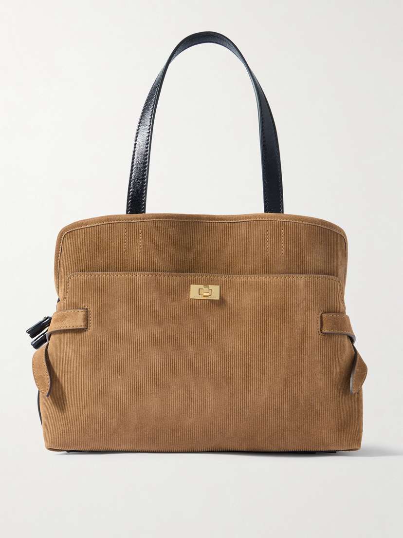 Anya Hindmarch Wilson Leather-trimmed Suede-corduroy Tote