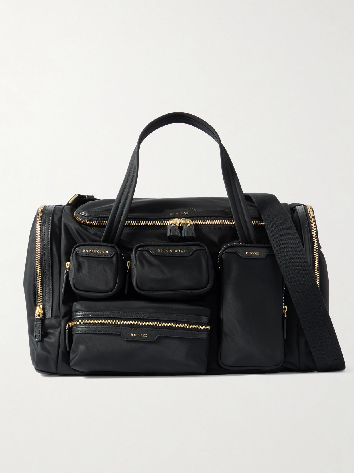 Anya Hindmarch Gym Leather-trimmed Econyl® Tote In Black