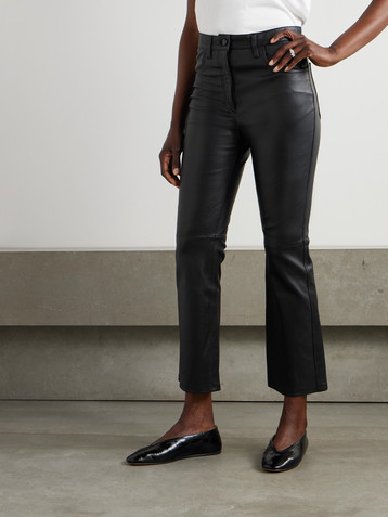 JOSEPH Duke cropped leather flared pants