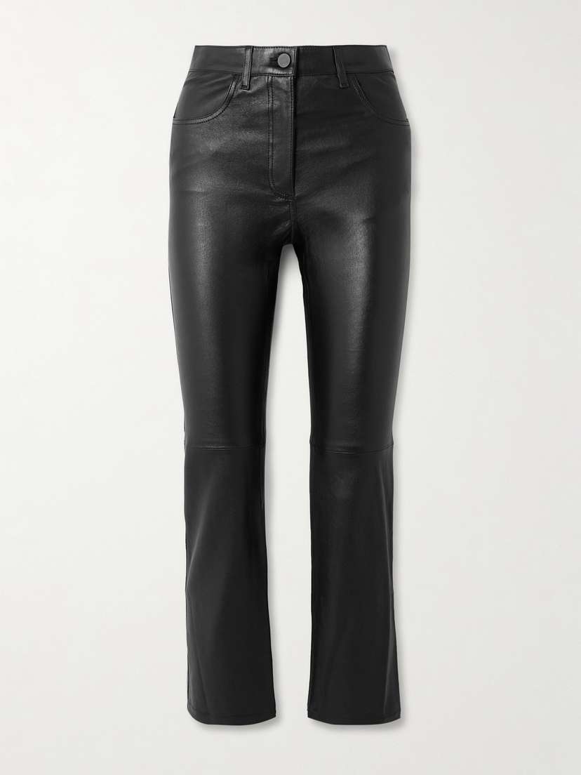 Joseph Duke Cropped Leather Flared Pants