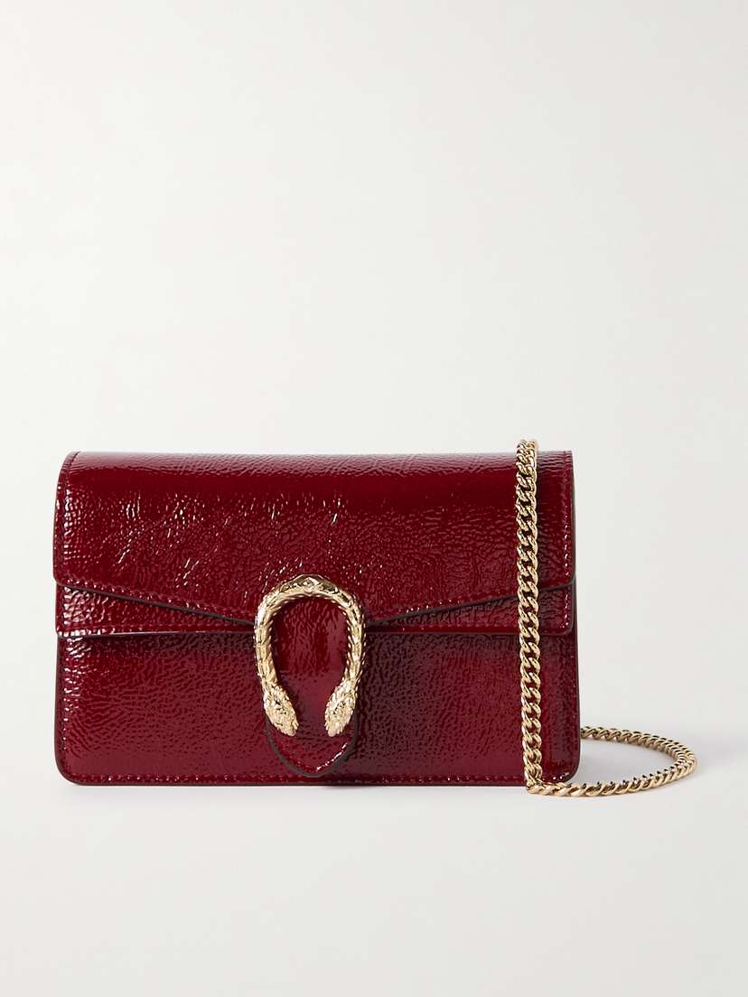 Gucci Dionysus Mini Textured Patent-leather Shoulder Bag