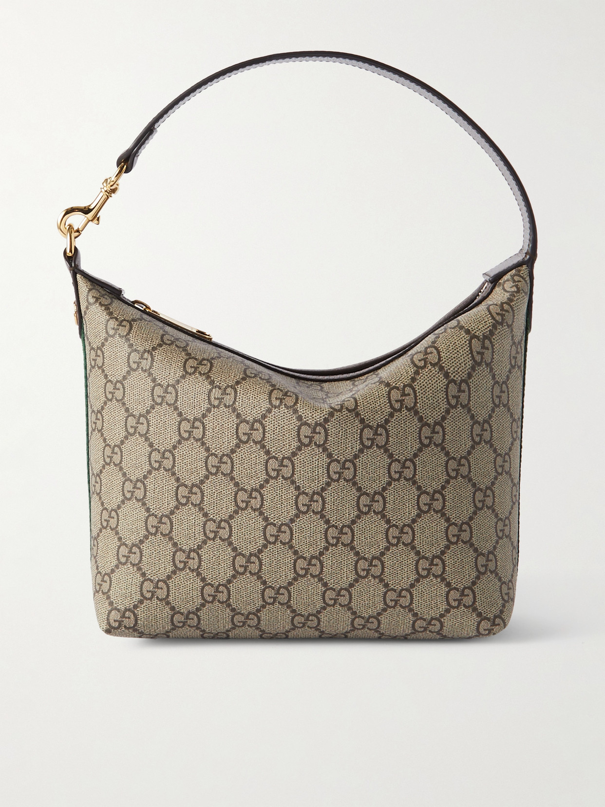 Gucci - Ophidia Leather-trimmed Printed Coated-canvas Shoulder Bag - Neutrals