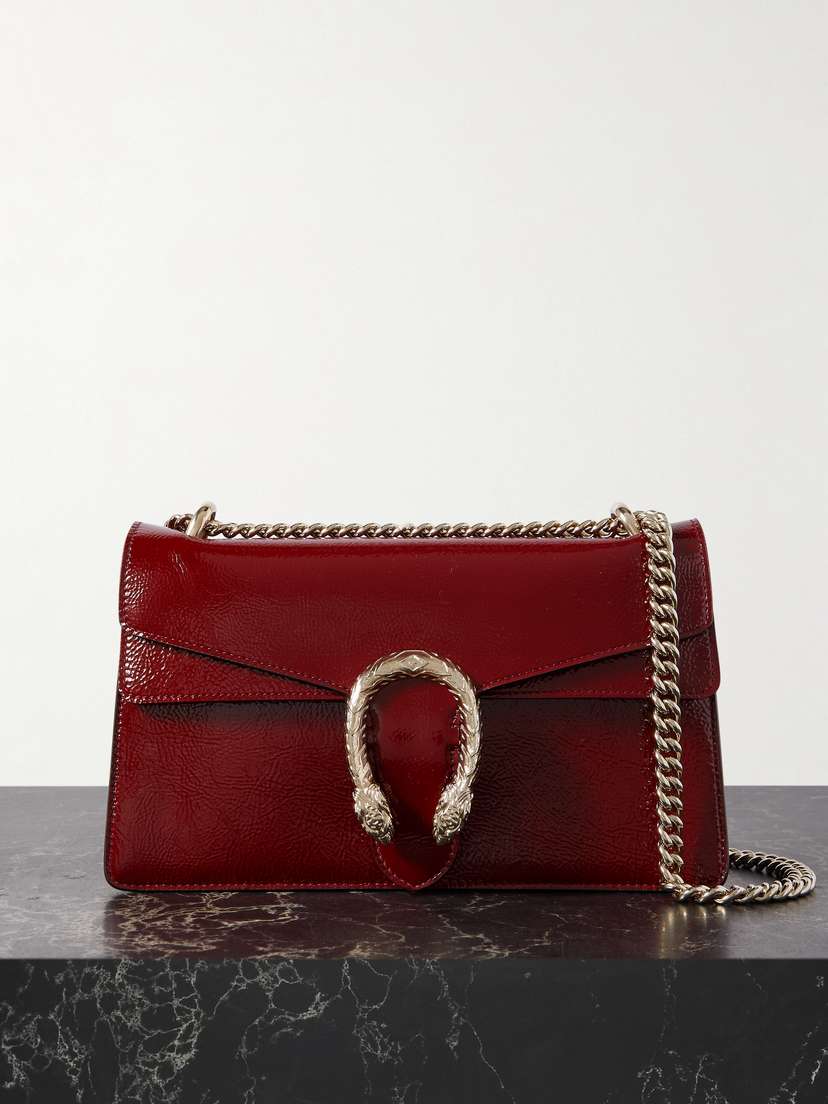 Gucci Dionysus Embellished Patent-leather Shoulder Bag