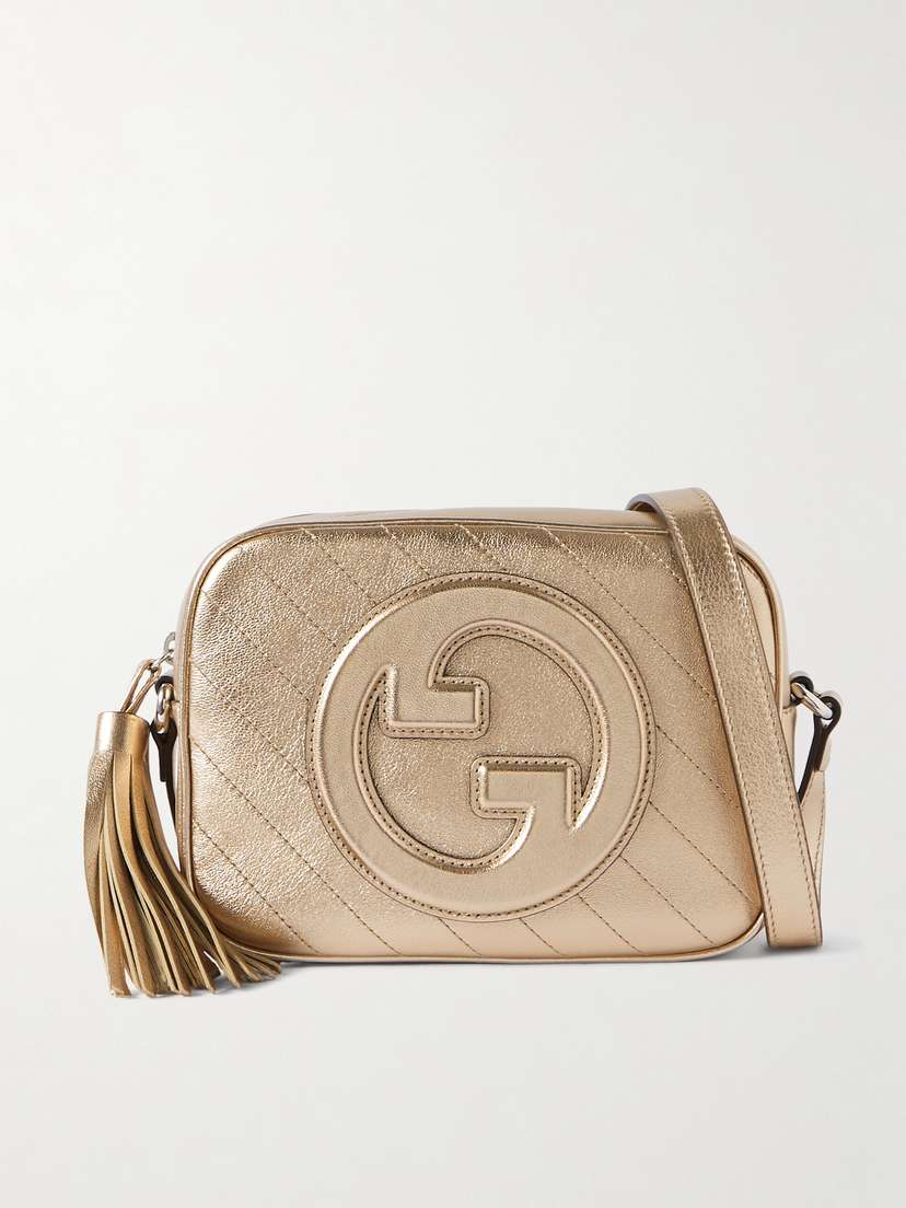 Gucci Blondie Tasseled Metallic Leather Shoulder Bag