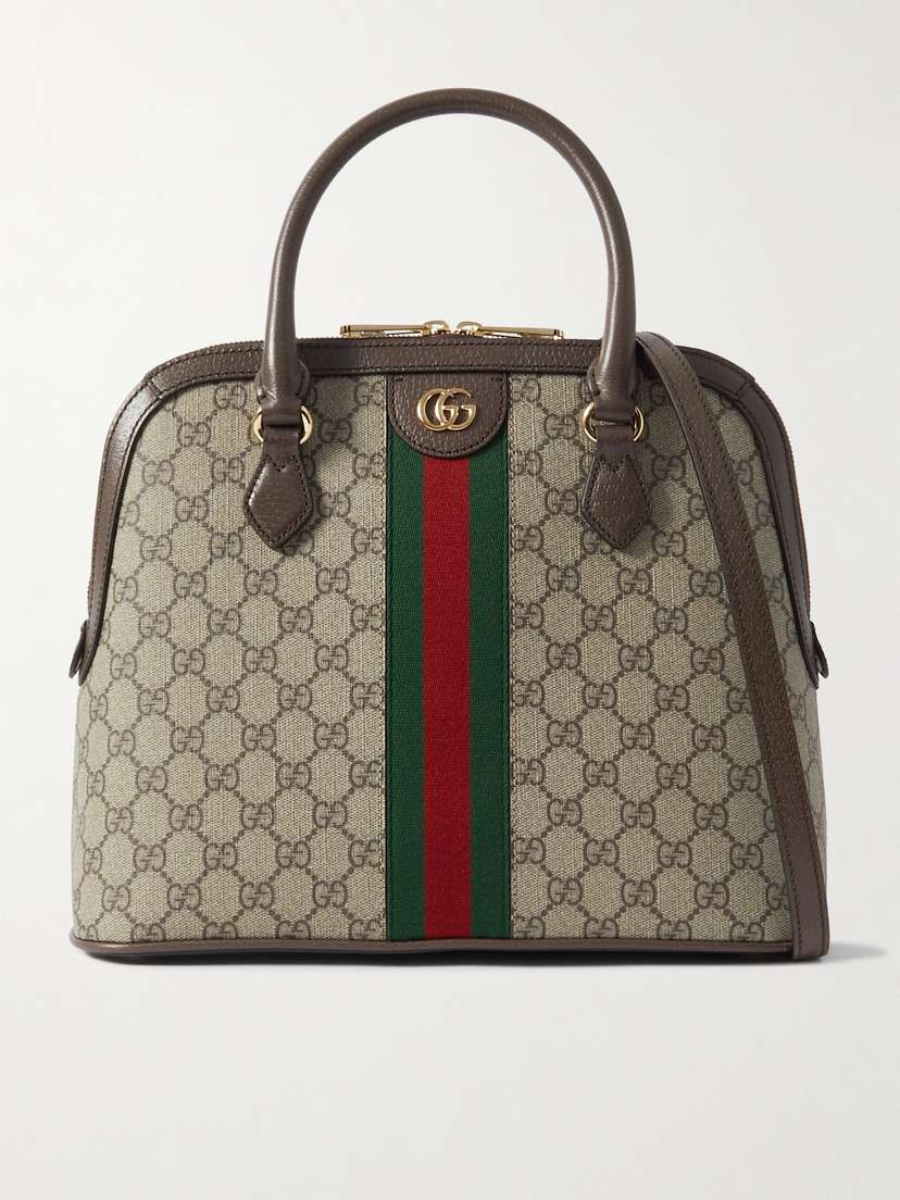 Gucci Ophidia Leather-trimmed Printed Coated-canvas Shoulder Bag
