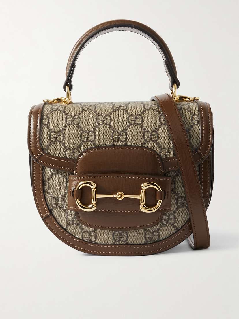 Gucci Horsebit 1955 Small Leather-trimmed Printed Coated-canvas Shoulder Bag