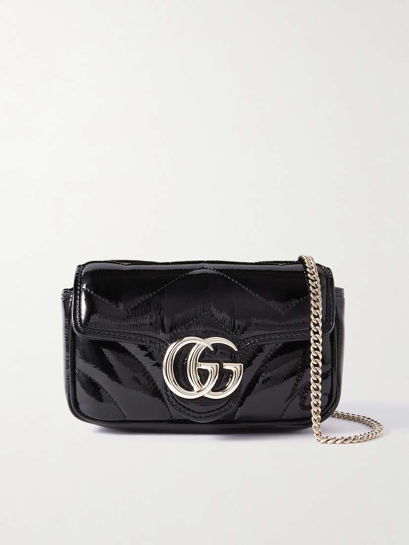 Gucci Gg Marmont 2.0 Quilted Patent-leather Shoulde Bag