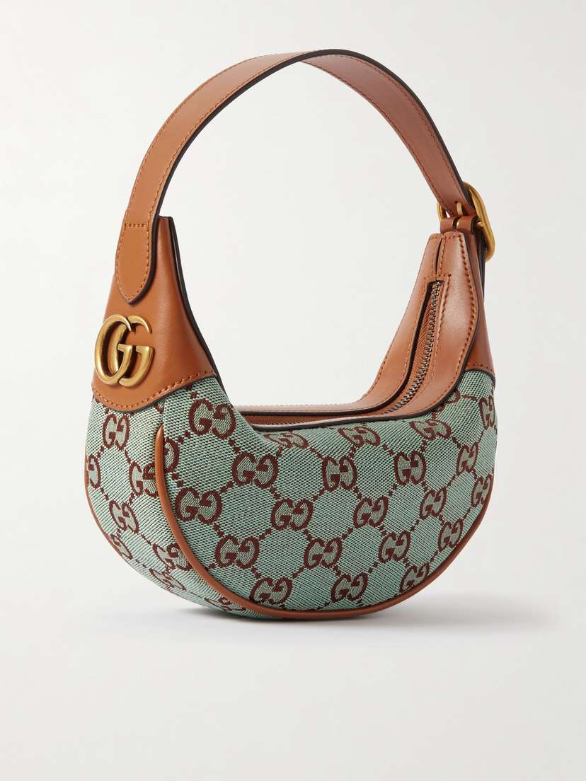 Gucci Ophidia Mini Leather-trimmed Printed Canvas-jacquard Shoulder Bag -  - One size