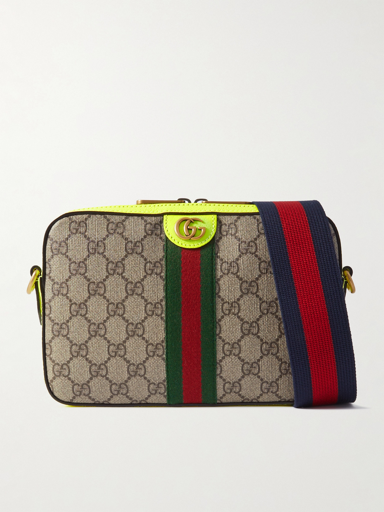 Gucci Ophidia Textured Leather-trimmed Printed Coated-canvas Shoulder Bag