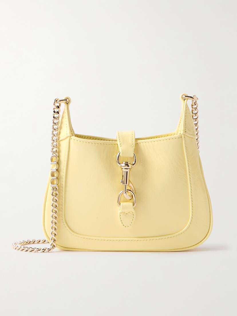 Gucci Jackie Notte Mini Crinkled Patent-leather Shoulder Bag