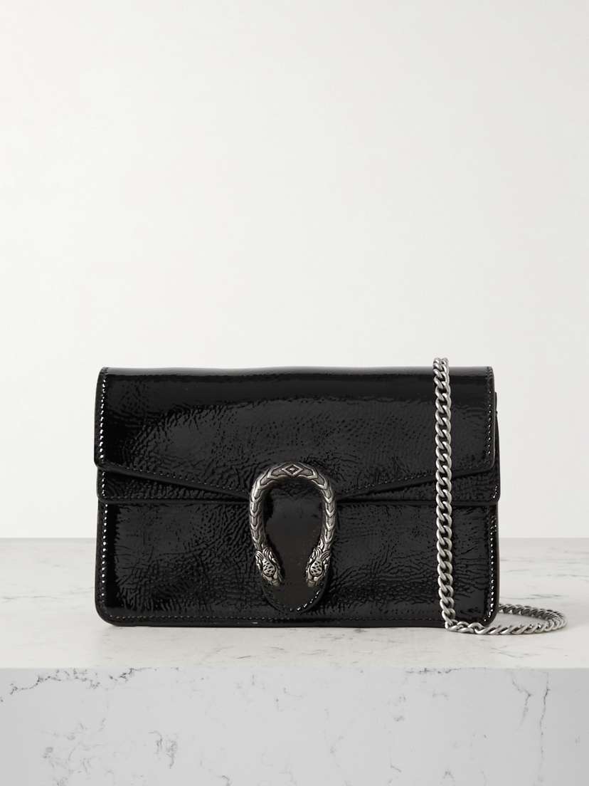 Gucci Dionysus Mini Glossed Textured-leather Shoulder Bag