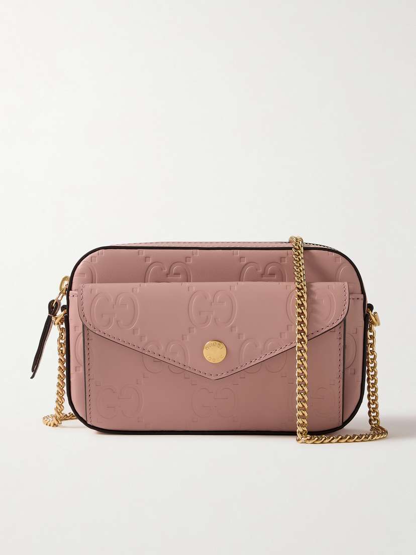 Gucci Gg Logo-debossed Leather Shoulder Bag