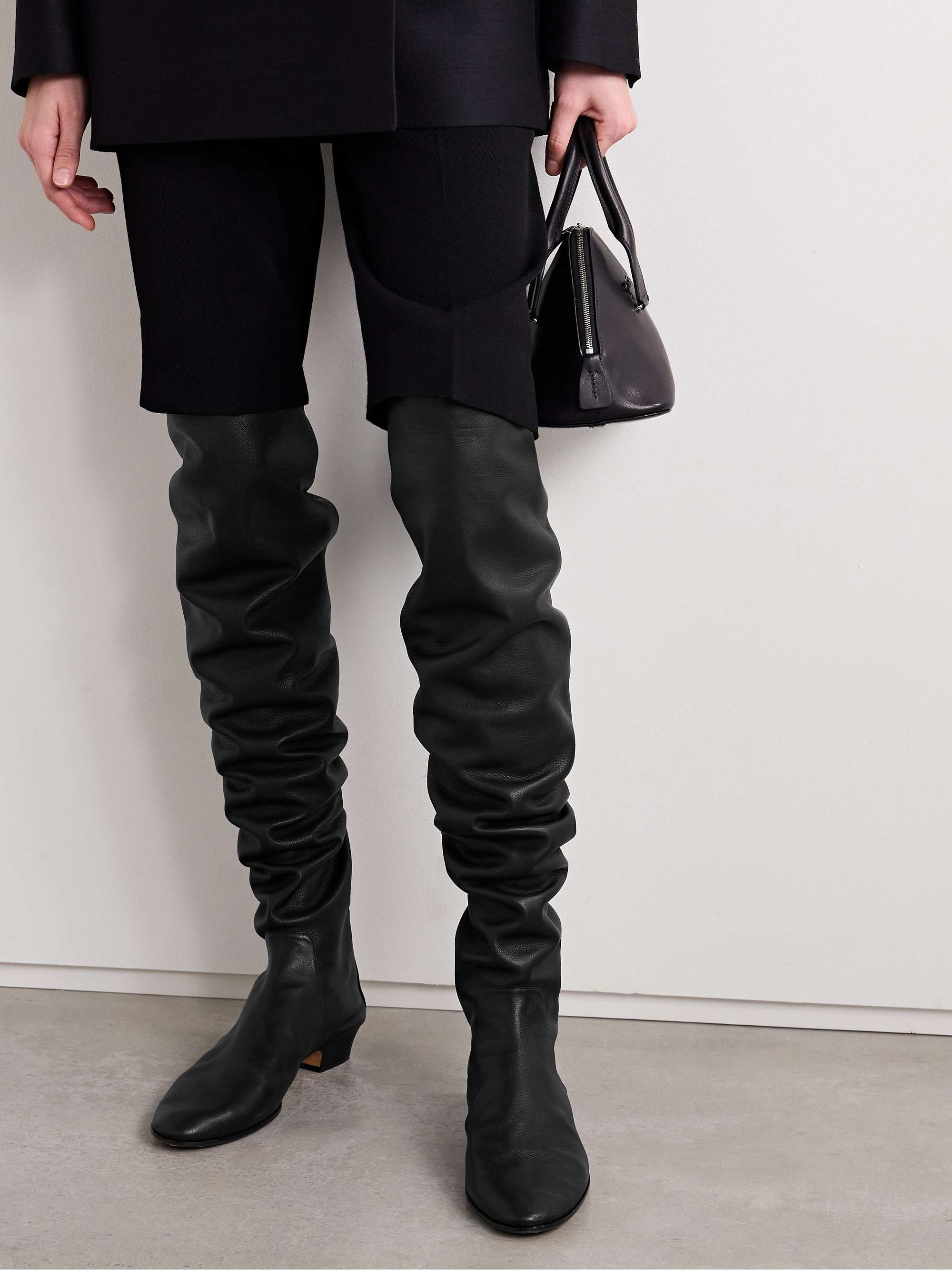 THE ROW Hereditas textured-leather over-the-knee boots | NET