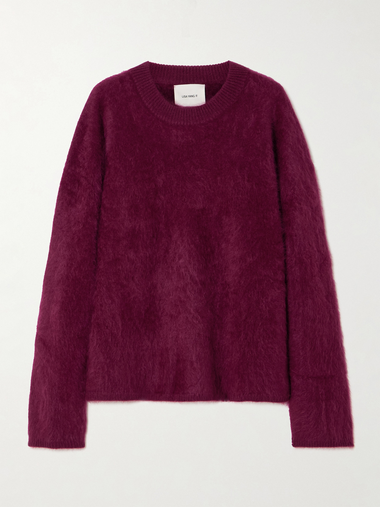 LISA YANG - Natalia Brushed-cashmere Sweater - Burgundy