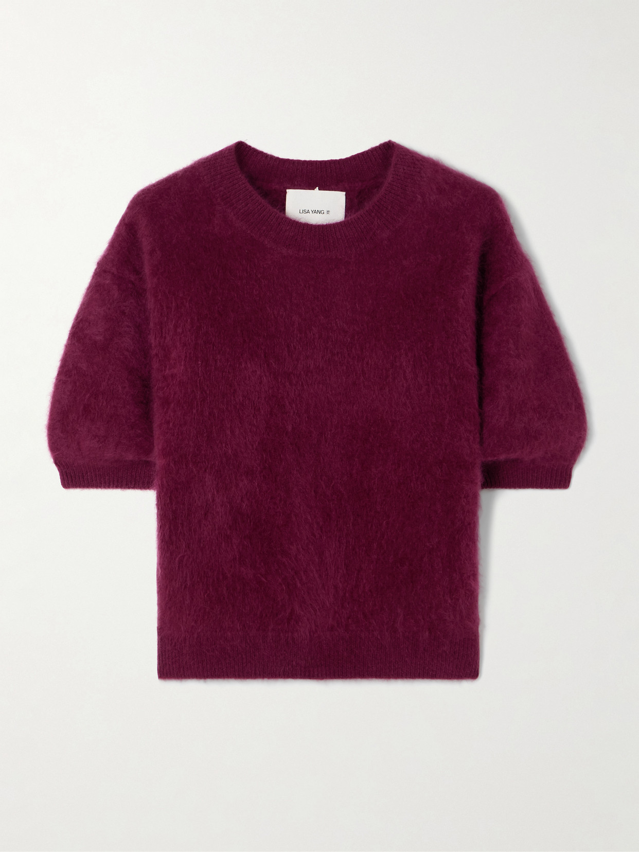 LISA YANG - Juniper Brushed-cashmere Sweater - Burgundy
