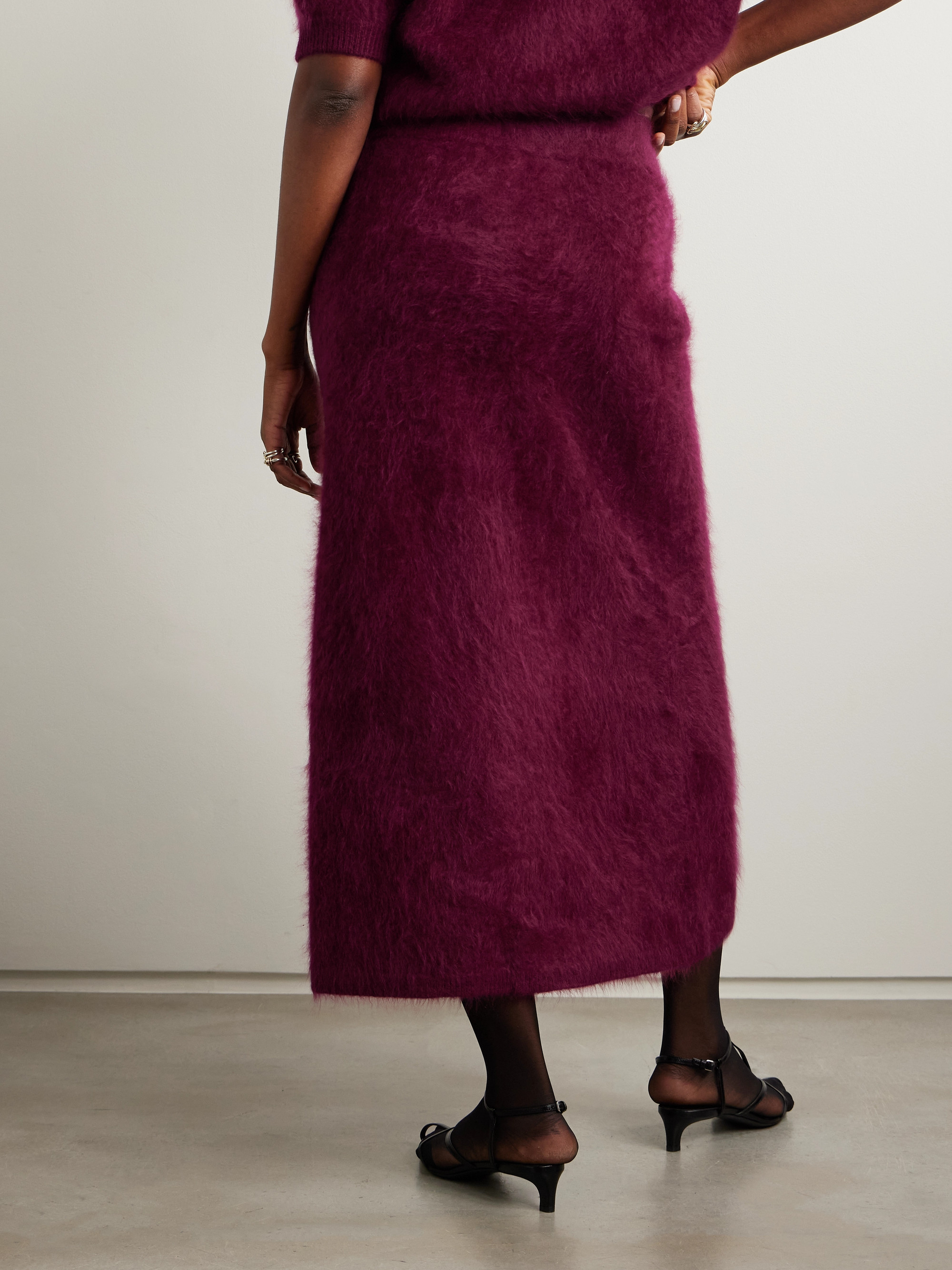 LISA YANG Asta brushed-cashmere midi skirt