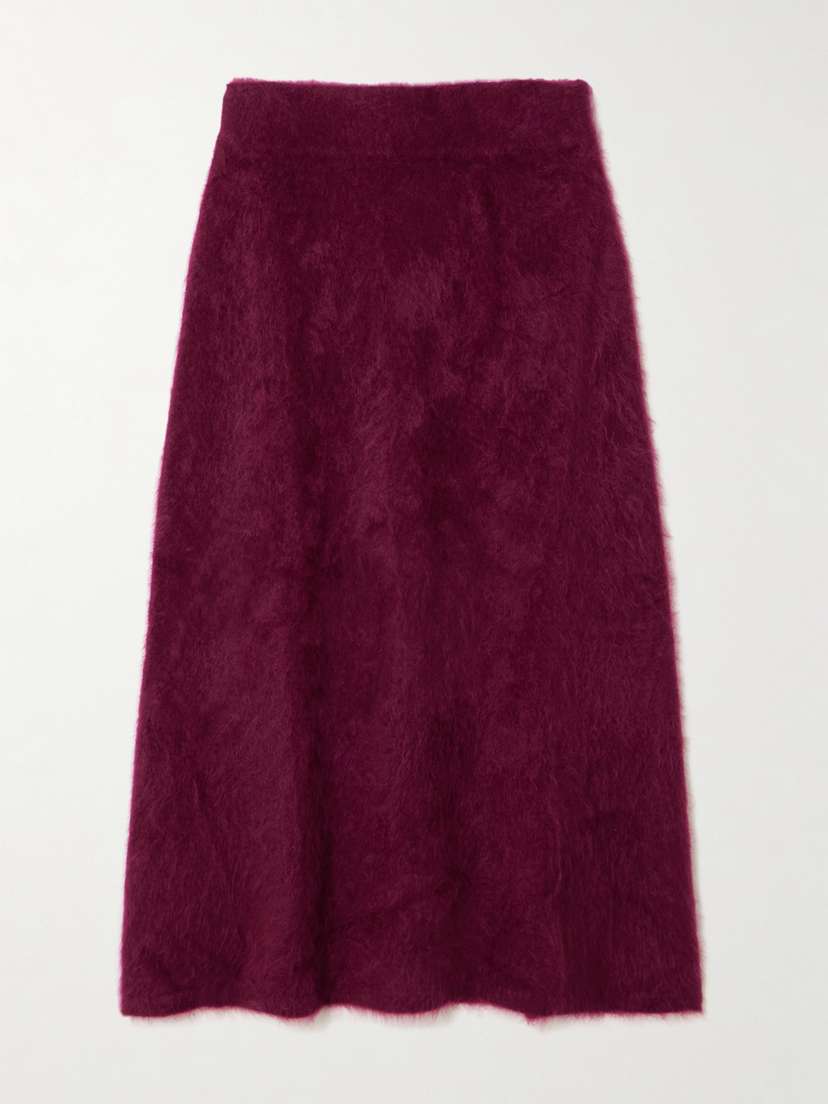 Lisa Yang Asta Brushed-cashmere Midi Skirt