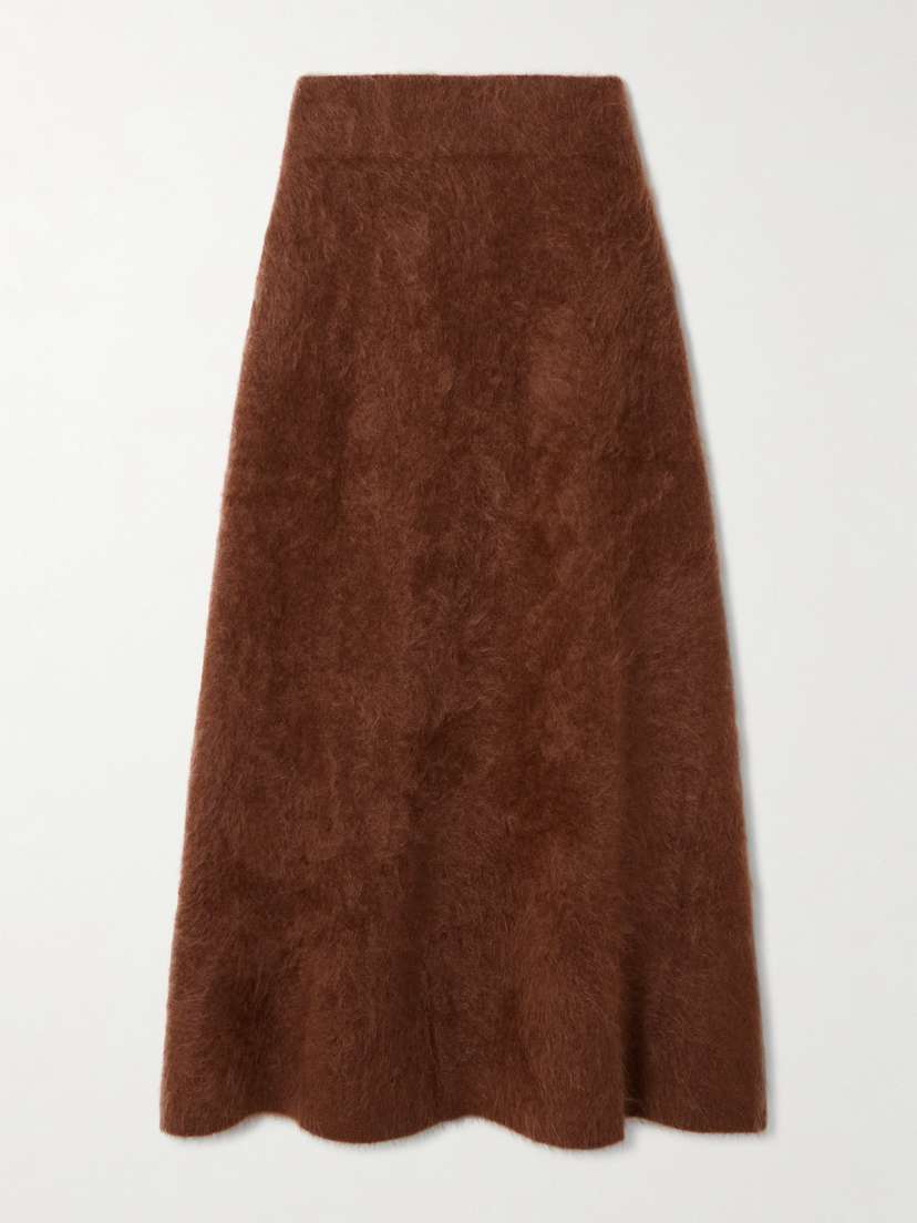 Lisa Yang Asta Brushed-cashmere Midi Skirt