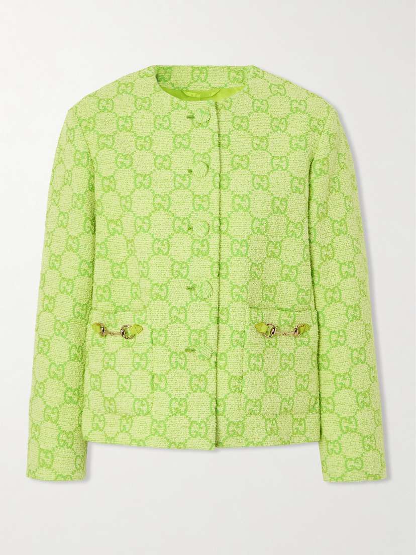 Gucci Horsebit-embellished Cotton-blend Bouclé-jacquard Jacket